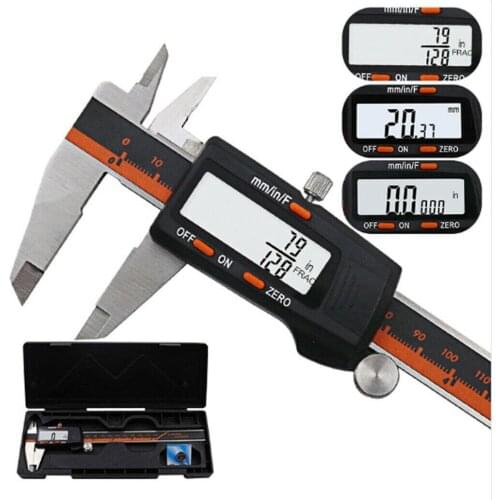 2019 New Micro Meter 150MM LCD Digital Vernier Dial Caliper Stainless Steel Gauge Micrometer Electric 6 Inch Electronic Carbon