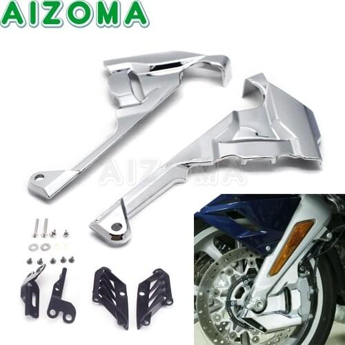 2x Chrome Motorcycle Front Caliper Cover Side Trim Guard Protection For Honda Gold Wing GL 1800 GL1800 Tour DCT Airbag 2018-2019