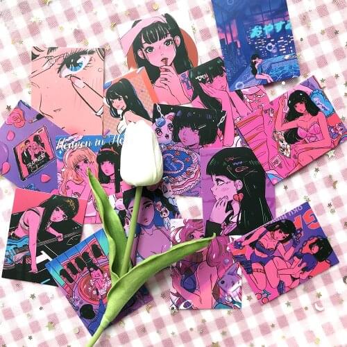 30pcs Korea Ins Steam Wave Girl Graffiti Sticker DIY Scrapbook Mobile Phone Photo Album Stationery Kawaii Stickers