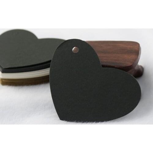 500pcs Fashion Jewelry Hand Tags 6.5x5cm Heart Design Brown/Black/White Kraft Paper Card Earring Clothes Price Tag