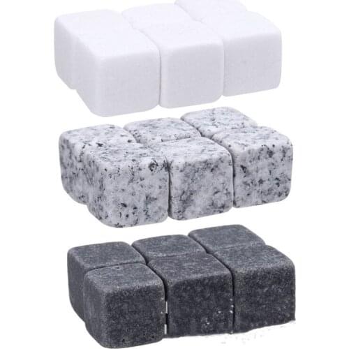 6pcs/bag Whiskey Stones Sipping Ice Mold Whisky Stones Whisky Rocks Cooler Summer Party Wedding Gift Kitchen Bar Accessories