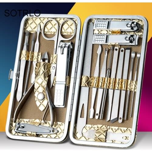 Nail Clipper Kits Stainless Steel Manicure Pedicure Tools Nail Scissors Ear Spoon Nail Care 8/9/11/12/16/19pcs