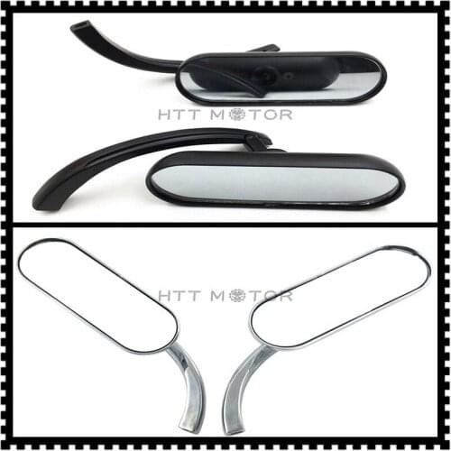 Aftermarket free shipping motorcycle parts Black Custom Mini Oval Mirrors For Universal Motorcycles w/ 8mm 10mm thread CHROMED