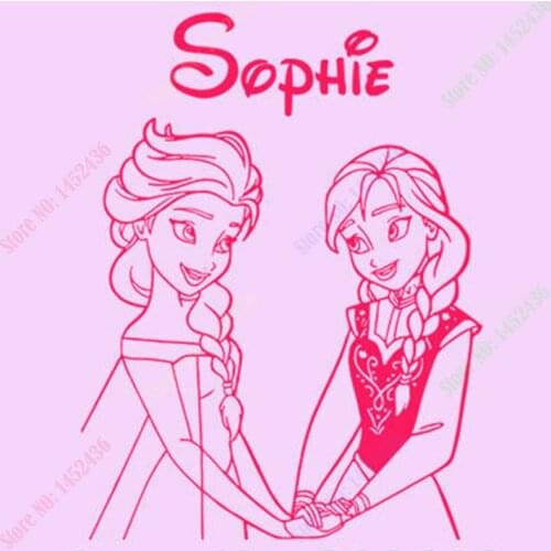 Free Shipping PERSONALISED ELSA & ANNA ,GIRLS VINYL WALL ART DECAL, STICKER
