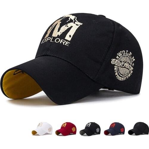 2021 The New 3D Embroidery Baseball Cap 100% Cotton M Wolf Dad Hat Letter Snapback Summer Sun Fashion Hip Hop