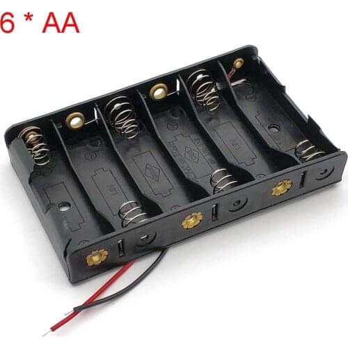AA Power Bank Case 6 * AA Battery Holder Storage Box 6 Slot AAA Rechargeable Batteries Container 9V