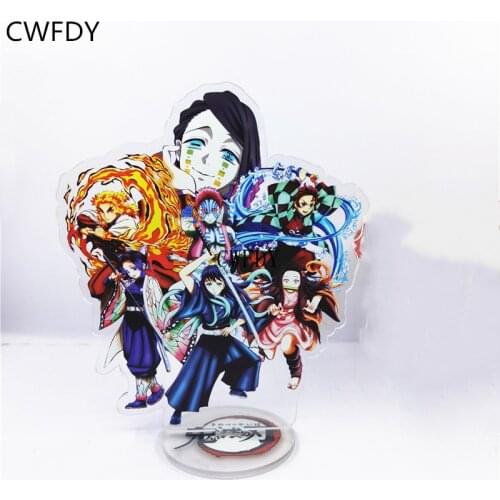 Keychain Man Demon Slayer: Kimetsu no Yaiba Acrylic Stand Model Toys Nezuko Zenitsu Anime Figure Decoration Kids Cute Key Holder