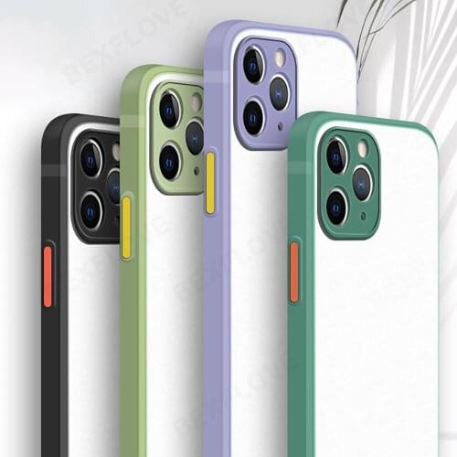 Phone Case For iPhone SE 2020 7 8 Plus 2 Case Luxury Bumper Matte Cover For iPhone 11 12 Pro Mini X XR XS Max Case Coque Funda