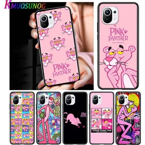Pink Panther for Xiaomi Mi 11 10T Note 10 Ultra 5G 9 9T SE 8 A3 A2 A1 6X Pro Play F1 Lite 5G Black Phone Case