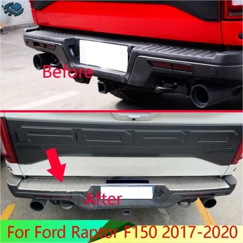 For Ford Raptor F150 2017-2020 Stainless steel rear bumper protection window sill outside trunks decorative plate pedal