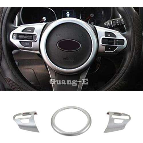 For Kia Sorento L 2015 2016 2017 car detector stick styling cover ABS Chrome Steering wheel Interior Kit Trim lamp frame