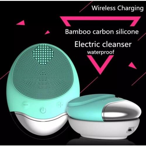 Electric Face Cleaner Sonic Silicone Facial Cleansing Brush Electric Ultrasonic Vibrating Face Massager Mini Pore Deep Cleaning