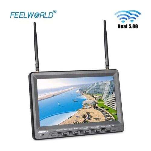 Feelworld 10.1 Inch IPS 1024x600 Wireless Monitor with DVR Built-in Battery Dual 5.8G 32CH Diversity Receiver PVR1032