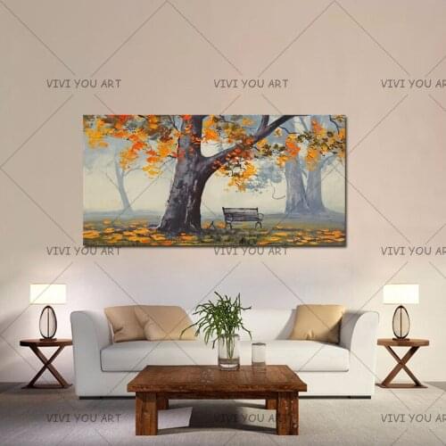 Artist Handmade Wall Art Modern Abstract Oil Painting Forest Trees Beautiful Landscape On Canvas Wall Pictures For Living Room