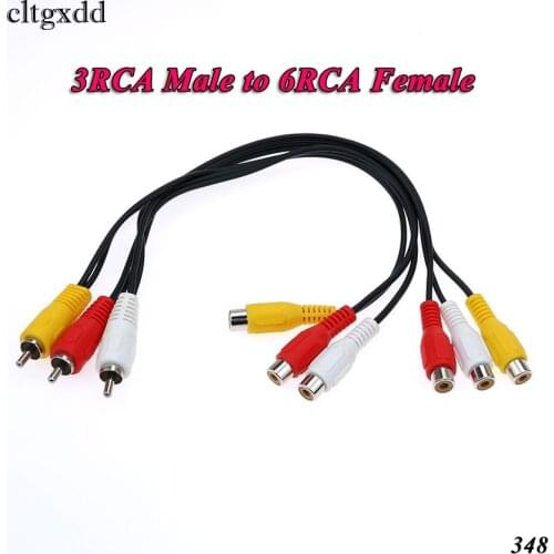 Cltgxdd RCA Cable 3 RCA Male Jack to 6 RCA Female Plug Splitter Audio Video AV Adapter Cable