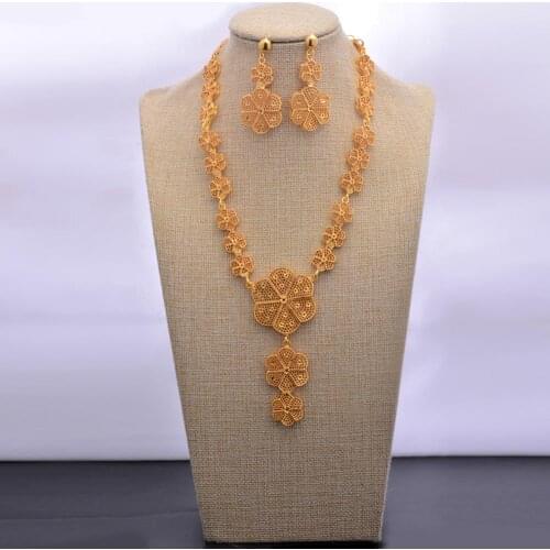 Dubai gold Color Jewelry sets for women Necklace Earrings african jewelry set Italian Bridal Jewelry Sets Wedding Accessories