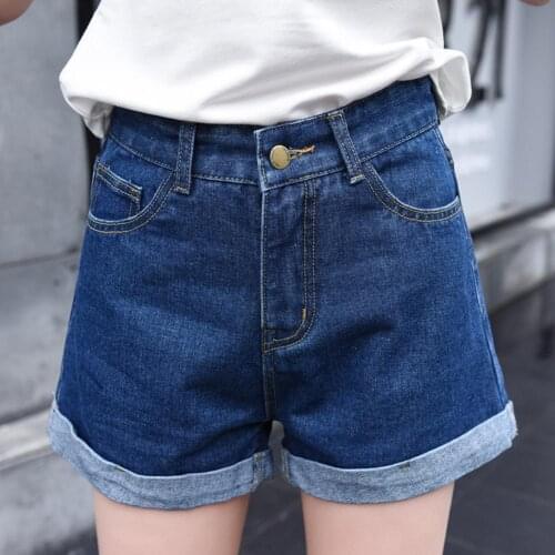 Summer woman denim shorts High Waist Jeans Hot Shorts Denim Shorts for Women Cuffed Wide Leg Jeans Shorts pantalones short femme