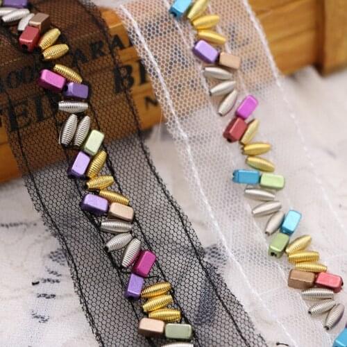 Minority Style Mesh Ribbon Lace 2019 New handwork beadi National Folk Ethnic Colored Braid Trims Band