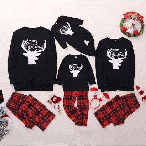 New Christmas Family Wear Cotton Printed European and American Parent-child Pajamas Baby Boys and Girls Mens and Womens Wear