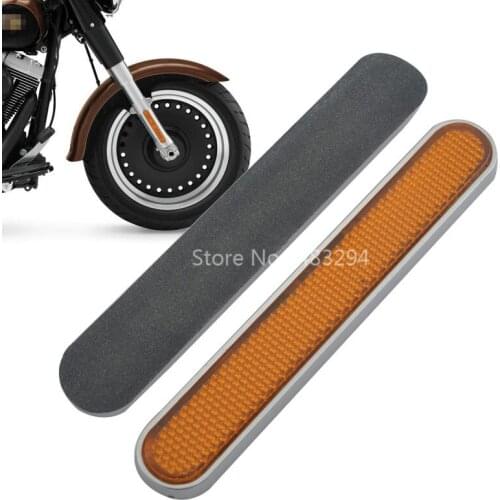 Orange Front Fork Leg Reflector Reflective Sticker Plastic Fit For Harley Universal New