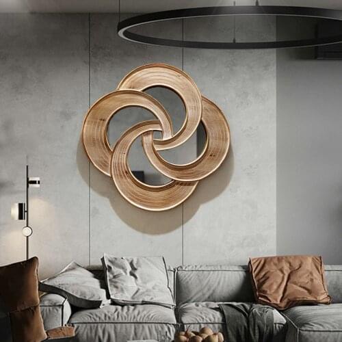 Retro Log Wall Pendant Japanese Food Shop Restaurant Wall Decoration Creative Entrance Mirror Background Wall Decoration