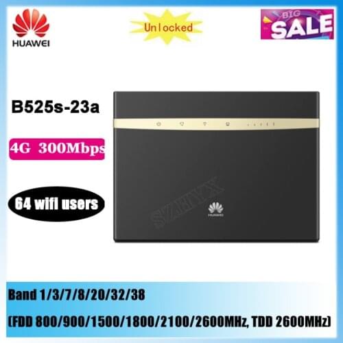 Unlocked Huawei B525 B525s-23a with sim card slot 300Mbps 4G LTE Advanced CAT6 Wireless LAN Wifi Router+free 2pcs antenna
