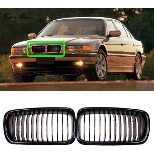1 Pair Car Front Kidney Sport Grilles Racing Grilles Glossy Black for BMW 7-Series E38 Sedan 1994-2001 Exterior Parts Styling