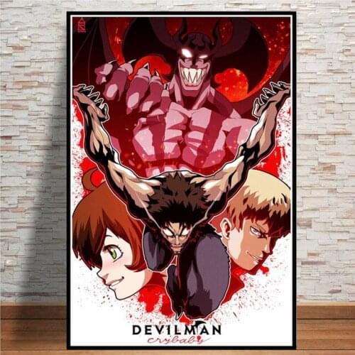 Self-adhesive Wall Stickers Home Decoration Printed Painting Wall Art Devilman Crybaby Japan Anime Poster Bedside Background