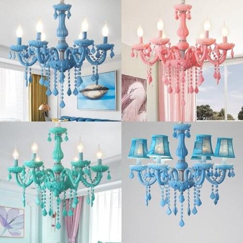 Modern Crystal Chandelier Macaron Colorful hanging lamp for Living room Bedroom lustre para quarto Luminaire kids room lighting