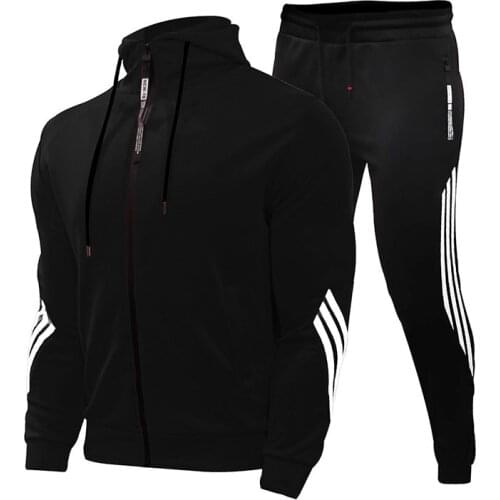 Sets Tracksuit Men Autumn Winter Hooded Sweatshirt Drawstring Outfit Sportswear 2021 Male Suit Pullover Two Piece Set Casual