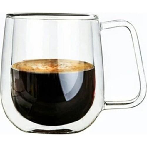 Double Wall High Borosilicate Glass Coffee Tea Cup Creative Heat Resistant Beer Wine Mug Handmade Whiskey Glass Cups Drinkware