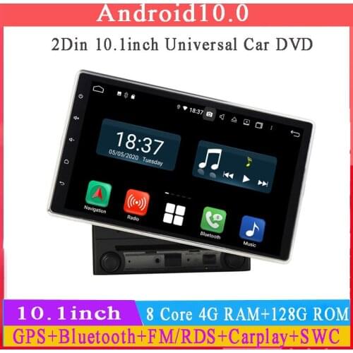 178*100MM IPS Rotative Screen Android 10 universal car dvd player 2din 10.1inch 8core 4g ram 64g rom audio stereo wifi DSP