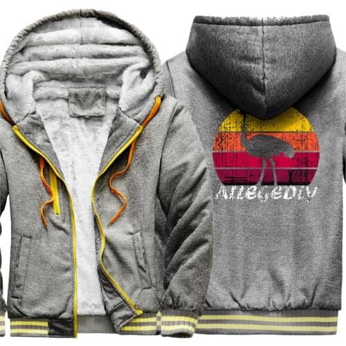 Crane Bird Thicken Jackets Mens 2020 New Arrival Long Sleeve Clothing And Hooded Fashion Zipper Tops Keep Warm Sudadera Hombre