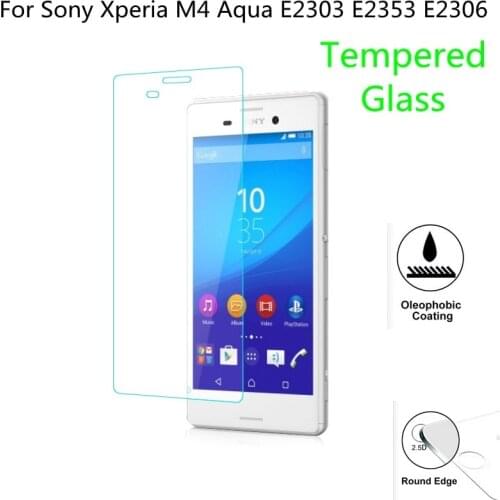 Premium Tempered Glass FOR Sony Xperia M4 Aqua Dual E2303 E2333 E2353 E 2303 2333 2353 Screen Protector Film FOR Sony M4 Aqua