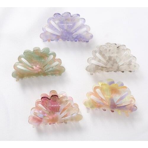 New Fashion Acetate Hollow Out Crab Hair Claw Clips Women Acrylic Colorful Big Barrette Ponytail Holder Clamps Hair Accessories