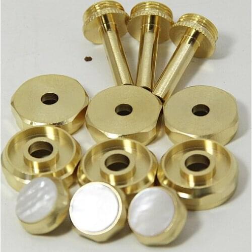 Trumpet Repair parts Top valve cap /Finger Button/Stem/Bottom Valve cap White shell