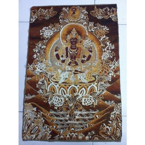 Golden light, Tibet and Nepal kuan Yin thangka exorcism peace and wealth