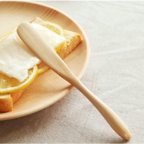1Piece Wood Tableware Mask Cream Cheese Guacamole Butter Knife Smudge Tool
