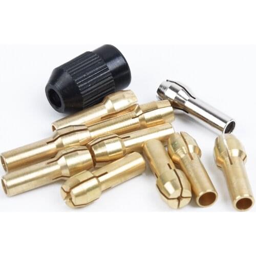 10pcs Collets+1x Nut Kit Quick Change Tool Part For Power Rotary Accessories Collets Electric Grinding Hanging Mill