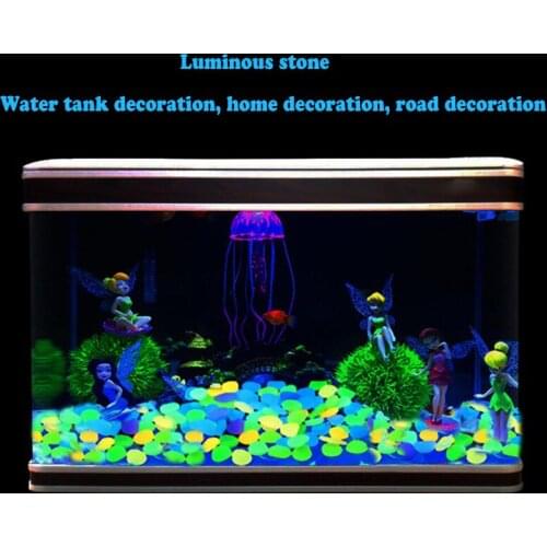 10 PCS/A Bag Aquarium Decoration Luminous Stone Gardening Fish Tank Landscaping Cobble Artificial Color Luminous Stone