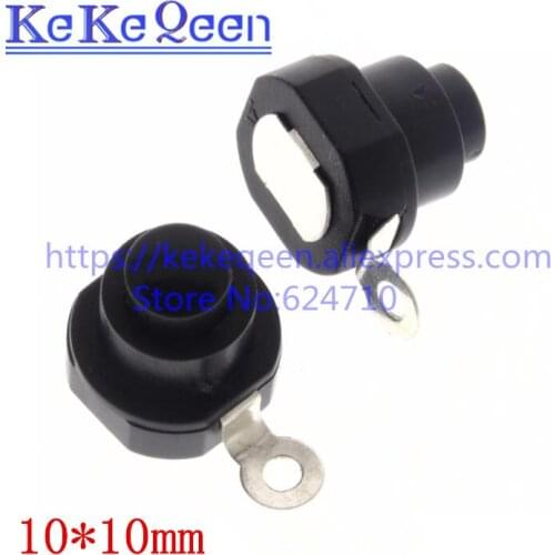 100PCS/LOT 30V 1A Flashlight Round Push Button Switch Black Size 10mmx10mm 1010-K ON-OFF