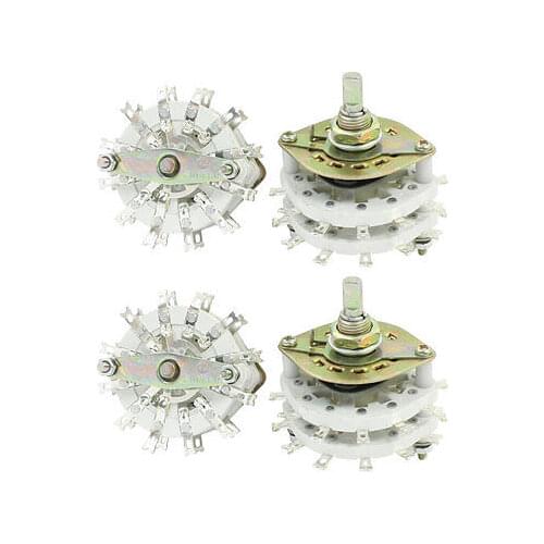 4PCS Band Channael Rotary Switch 6P3T 6 Pole 3 Way Double Decks