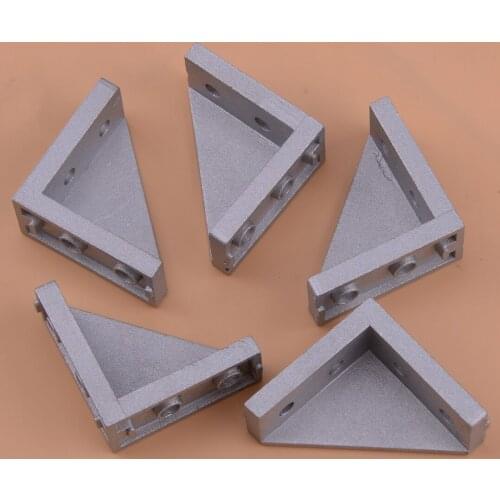 LETAOSK 5pcs Silver 2040(18*38) Corner Fitting Angle Aluminum 20 x 40 L Connector Bracket Fastener