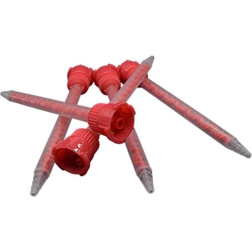 5pc Mixing Nozzle Dual Cartridge Epoxy Adhesive Applicator Static Mixer 110mm Mixing Tube 10:1 AB Glue Round Mixing Nozzle Set