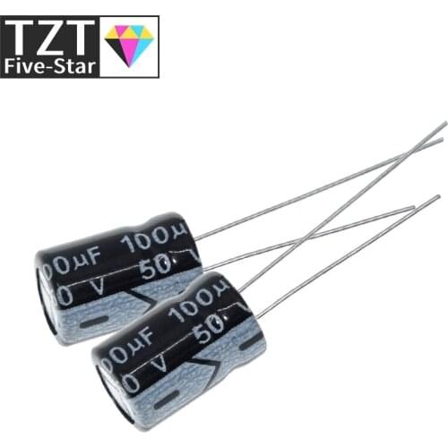 50PCS Higt quality 50V100UF 8*12mm 100UF 50V 8*12 Electrolytic capacitor