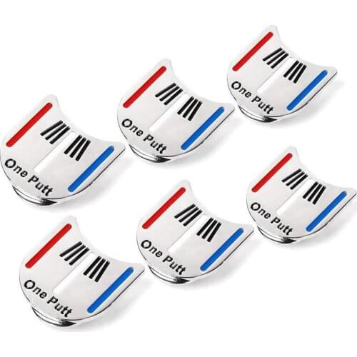 6 Pcs One Putt Golf Putting Tool Ball Mark with Magnetic Golf Hat Clip Golf Marker Golf Accessories