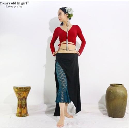 7years Old Lil Girl 2121 New Belly Dance Skirt Tribal Modal Rayon Cotton Costumes DJJ01-02