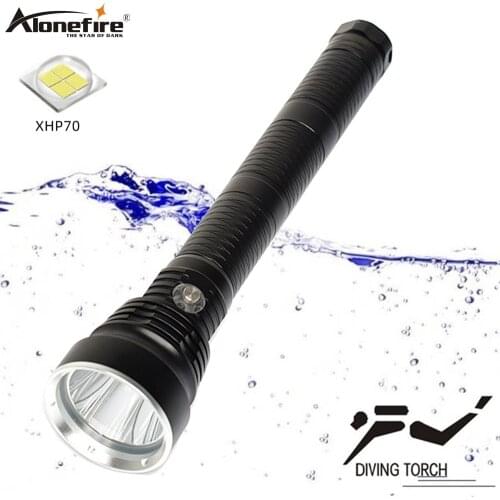 Alonefire DV71 most powerful High lumens XHP70.2 led diving flashlight waterproof Tactics Camping torch