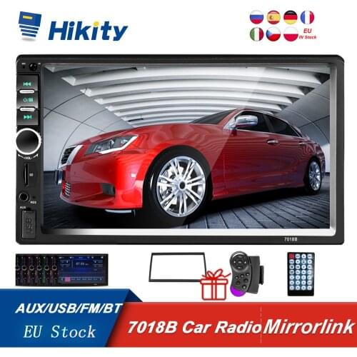 Hikity 2 din Car Radio 7" HD Player MP5 Touch Screen Digital Display Bluetooth Multimedia USB 2din Autoradio Car Backup Monitor