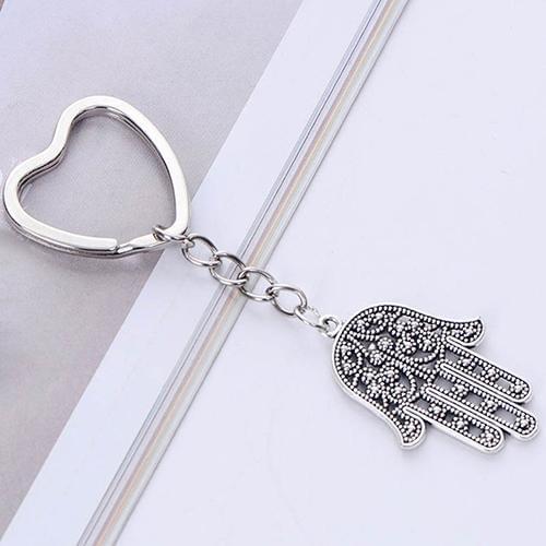 Charm Fatima Hand Hamsa Pendant Chain Keychain Keyring Keyfob Jewelry Gift